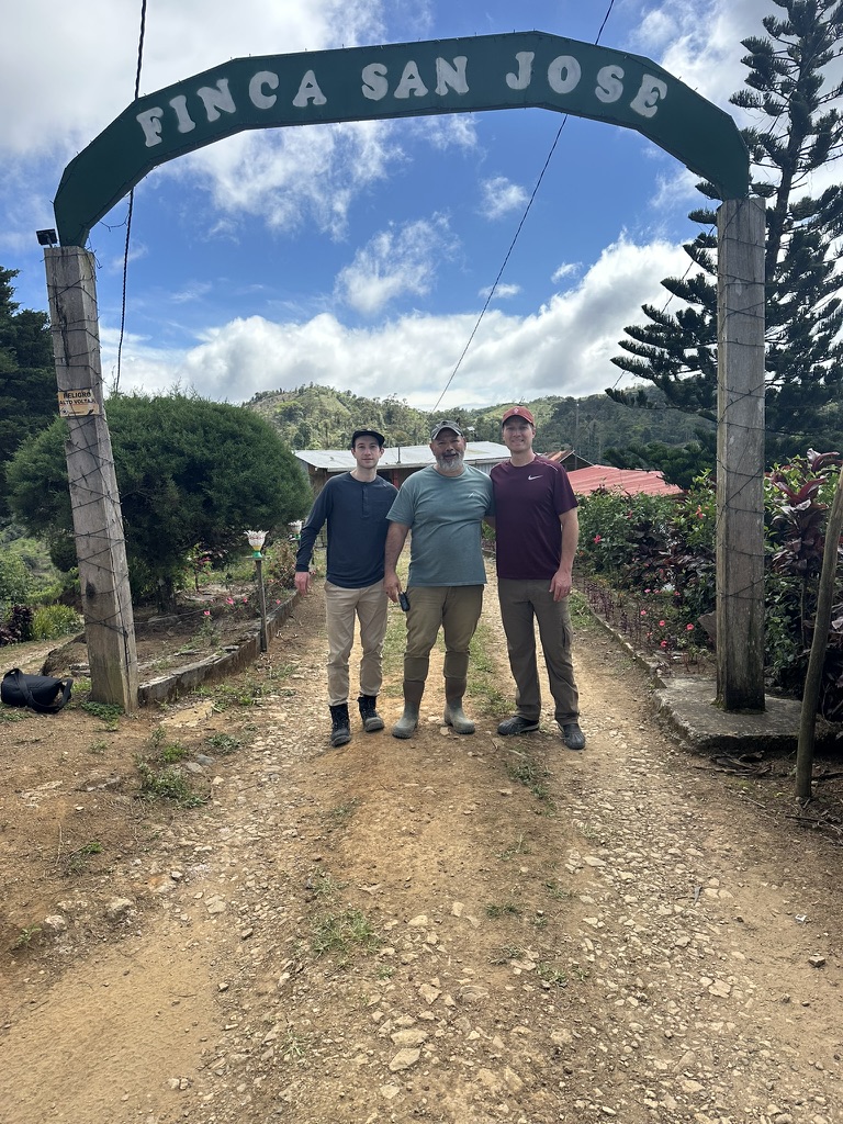 Tinker Coffee visit at the Finca San José entrance